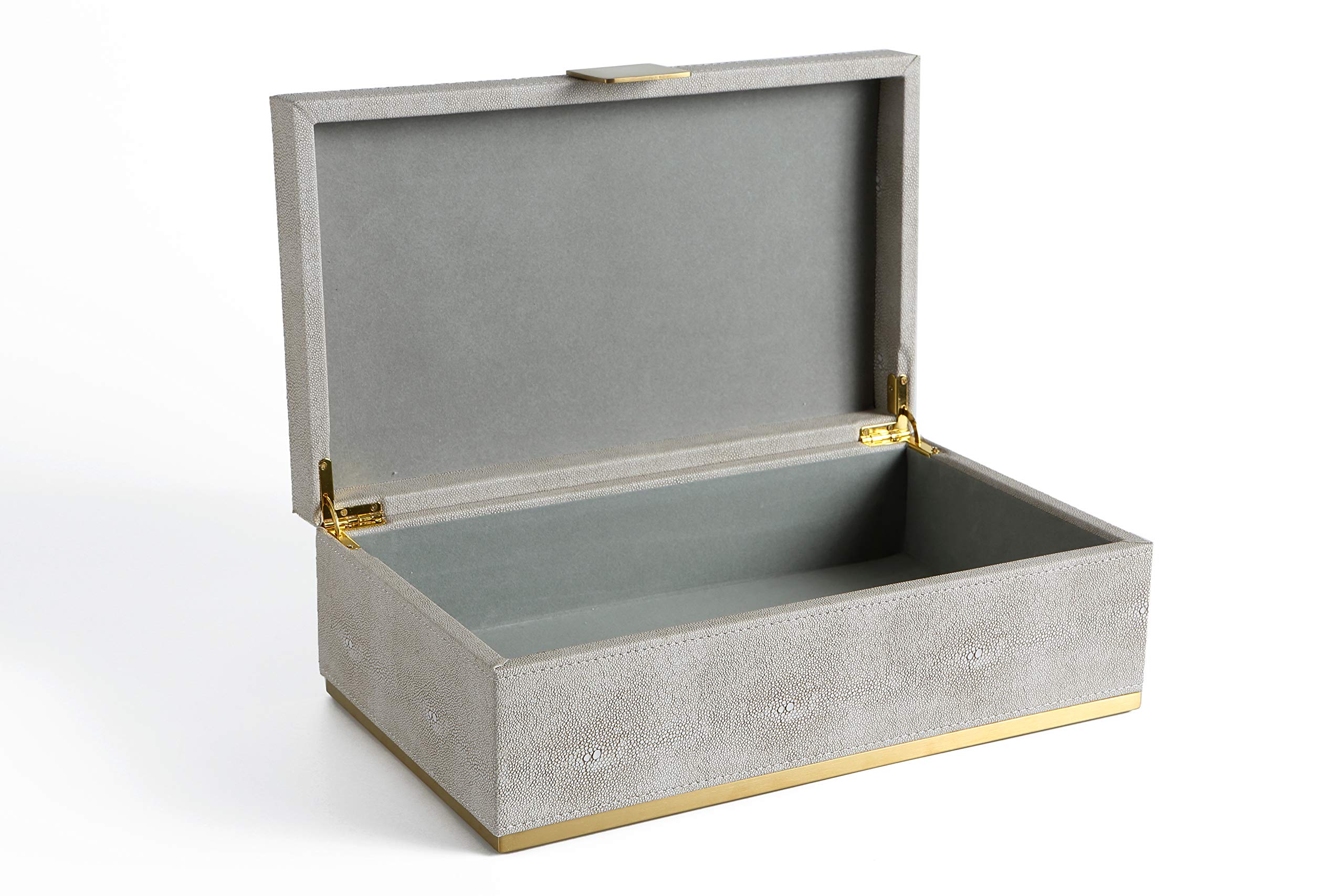 Amazon.com: WV Ivory Shagreen Large Decorative Box PU Leather